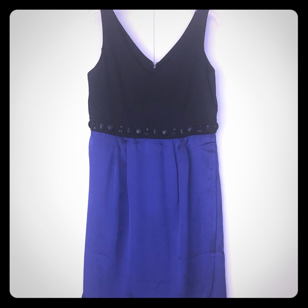 Black and blue cocktail dress